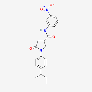molecular formula C21H23N3O4 B4015164 1-(4-sec-butylphenyl)-N-(3-nitrophenyl)-5-oxo-3-pyrrolidinecarboxamide 