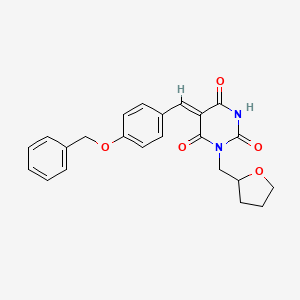 molecular formula C23H22N2O5 B4015167 5-[4-(benzyloxy)benzylidene]-1-(tetrahydro-2-furanylmethyl)-2,4,6(1H,3H,5H)-pyrimidinetrione 