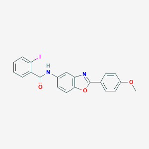 molecular formula C21H15IN2O3 B401519 2-iodo-N-[2-(4-methoxyphenyl)-1,3-benzoxazol-5-yl]benzamide 