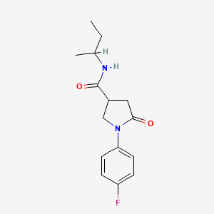 molecular formula C15H19FN2O2 B4015202 N-(sec-butyl)-1-(4-fluorophenyl)-5-oxo-3-pyrrolidinecarboxamide 