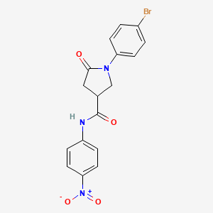 molecular formula C17H14BrN3O4 B4015210 1-(4-溴苯基)-N-(4-硝基苯基)-5-氧代-3-吡咯烷甲酰胺 