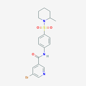 molecular formula C18H20BrN3O3S B4015227 5-bromo-N-{4-[(2-methyl-1-piperidinyl)sulfonyl]phenyl}nicotinamide 