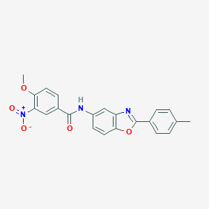 molecular formula C22H17N3O5 B401523 4-Methoxy-3-nitro-N-(2-p-tolyl-benzooxazol-5-yl)-benzamide 