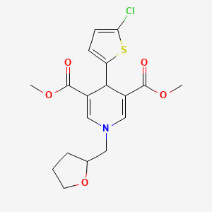 molecular formula C18H20ClNO5S B4015230 dimethyl 4-(5-chloro-2-thienyl)-1-(tetrahydro-2-furanylmethyl)-1,4-dihydro-3,5-pyridinedicarboxylate 