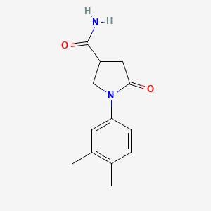 molecular formula C13H16N2O2 B4015243 1-(3,4-dimethylphenyl)-5-oxo-3-pyrrolidinecarboxamide 