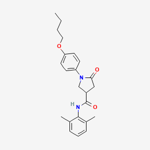 molecular formula C23H28N2O3 B4015264 1-(4-butoxyphenyl)-N-(2,6-dimethylphenyl)-5-oxo-3-pyrrolidinecarboxamide 
