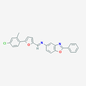 molecular formula C25H17ClN2O2 B401527 N-{(E)-[5-(4-chloro-2-methylphenyl)furan-2-yl]methylidene}-2-phenyl-1,3-benzoxazol-5-amine 
