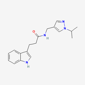 molecular formula C18H22N4O B4015270 3-(1H-indol-3-yl)-N-[(1-isopropyl-1H-pyrazol-4-yl)methyl]propanamide 