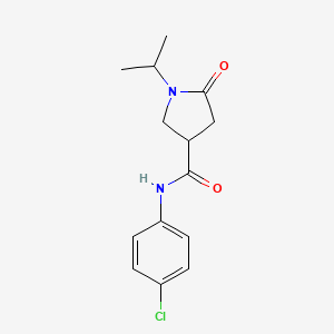 molecular formula C14H17ClN2O2 B4015281 N-(4-chlorophenyl)-1-isopropyl-5-oxo-3-pyrrolidinecarboxamide 