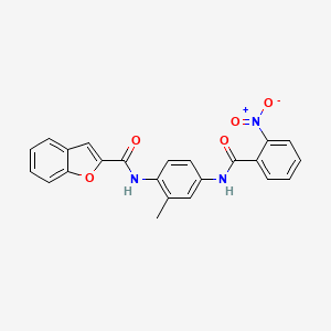 molecular formula C23H17N3O5 B4015301 N-{2-methyl-4-[(2-nitrobenzoyl)amino]phenyl}-1-benzofuran-2-carboxamide 