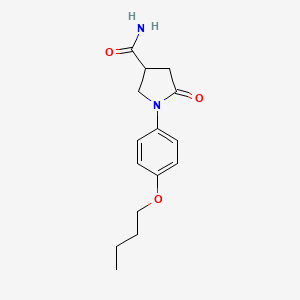 molecular formula C15H20N2O3 B4015323 1-(4-butoxyphenyl)-5-oxo-3-pyrrolidinecarboxamide 