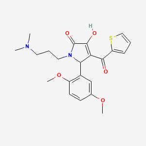 molecular formula C22H26N2O5S B4015360 5-(2,5-dimethoxyphenyl)-1-[3-(dimethylamino)propyl]-3-hydroxy-4-(2-thienylcarbonyl)-1,5-dihydro-2H-pyrrol-2-one 