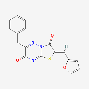 molecular formula C17H11N3O3S B4015362 6-benzyl-2-(2-furylmethylene)-7H-[1,3]thiazolo[3,2-b][1,2,4]triazine-3,7(2H)-dione 