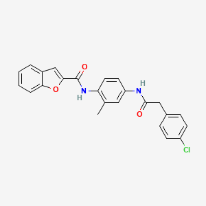 molecular formula C24H19ClN2O3 B4015383 N-(4-{[(4-chlorophenyl)acetyl]amino}-2-methylphenyl)-1-benzofuran-2-carboxamide CAS No. 5551-46-2