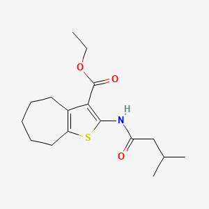 molecular formula C17H25NO3S B4015389 ethyl 2-[(3-methylbutanoyl)amino]-5,6,7,8-tetrahydro-4H-cyclohepta[b]thiophene-3-carboxylate 