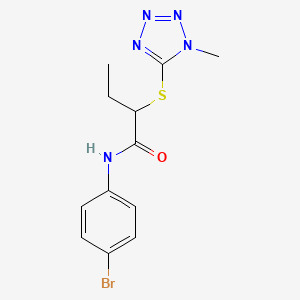 molecular formula C12H14BrN5OS B4015396 N-(4-bromophenyl)-2-[(1-methyl-1H-tetrazol-5-yl)thio]butanamide 