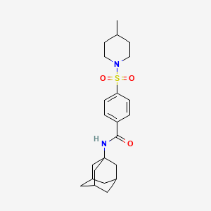 molecular formula C23H32N2O3S B4015437 N-1-adamantyl-4-[(4-methyl-1-piperidinyl)sulfonyl]benzamide 
