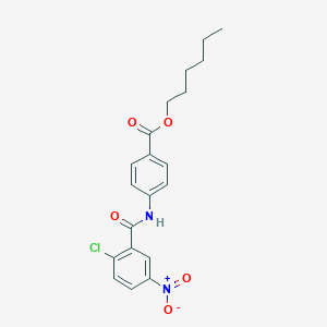 molecular formula C20H21ClN2O5 B401548 Hexyl 4-((2-chloro-5-nitrobenzoyl)amino)benzoate 