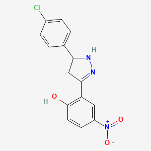 molecular formula C15H12ClN3O3 B4015488 2-[5-(4-chlorophenyl)-4,5-dihydro-1H-pyrazol-3-yl]-4-nitrophenol 
