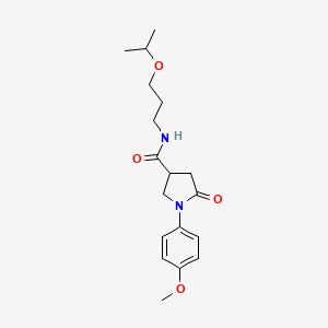 molecular formula C18H26N2O4 B4015496 N-(3-isopropoxypropyl)-1-(4-methoxyphenyl)-5-oxo-3-pyrrolidinecarboxamide 