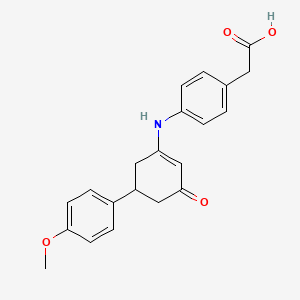 molecular formula C21H21NO4 B4015500 (4-{[5-(4-methoxyphenyl)-3-oxo-1-cyclohexen-1-yl]amino}phenyl)acetic acid 