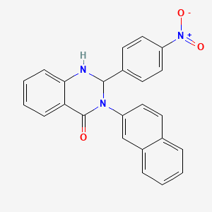 molecular formula C24H17N3O3 B4015517 3-(2-naphthyl)-2-(4-nitrophenyl)-2,3-dihydro-4(1H)-quinazolinone 