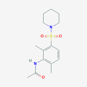 molecular formula C15H22N2O3S B4015541 N-[2,6-dimethyl-3-(1-piperidinylsulfonyl)phenyl]acetamide 