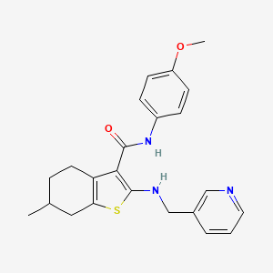 molecular formula C23H25N3O2S B4015549 N-(4-methoxyphenyl)-6-methyl-2-[(3-pyridinylmethyl)amino]-4,5,6,7-tetrahydro-1-benzothiophene-3-carboxamide 