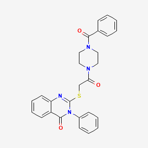 molecular formula C27H24N4O3S B4015554 2-{[2-(4-benzoyl-1-piperazinyl)-2-oxoethyl]thio}-3-phenyl-4(3H)-quinazolinone 