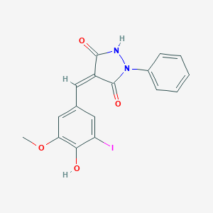 (4Z)-4-[(4-hydroxy-3-iodo-5-methoxyphenyl)methylidene]-1-phenylpyrazolidine-3,5-dione