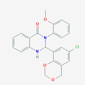 molecular formula C23H19ClN2O4 B4015570 2-(6-chloro-4H-1,3-benzodioxin-8-yl)-3-(2-methoxyphenyl)-2,3-dihydro-4(1H)-quinazolinone 