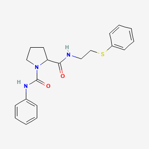 molecular formula C20H23N3O2S B4015583 N~1~-phenyl-N~2~-[2-(phenylthio)ethyl]-1,2-pyrrolidinedicarboxamide 