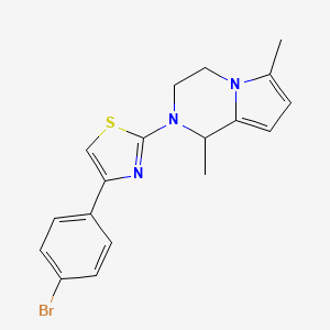 molecular formula C18H18BrN3S B4015594 2-[4-(4-bromophenyl)-1,3-thiazol-2-yl]-1,6-dimethyl-1,2,3,4-tetrahydropyrrolo[1,2-a]pyrazine 