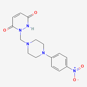 molecular formula C15H17N5O4 B4015595 6-hydroxy-2-{[4-(4-nitrophenyl)-1-piperazinyl]methyl}-3(2H)-pyridazinone 