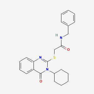 molecular formula C23H25N3O2S B4015601 N-benzyl-2-[(3-cyclohexyl-4-oxo-3,4-dihydro-2-quinazolinyl)thio]acetamide 
