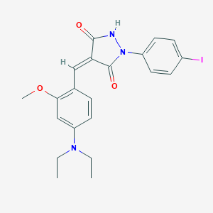 molecular formula C21H22IN3O3 B401561 4-[4-(Diethylamino)-2-methoxybenzylidene]-1-(4-iodophenyl)-3,5-pyrazolidinedione 