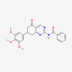 molecular formula C24H23N3O5 B4015613 N-[5-oxo-7-(3,4,5-trimethoxyphenyl)-5,6,7,8-tetrahydro-2-quinazolinyl]benzamide 
