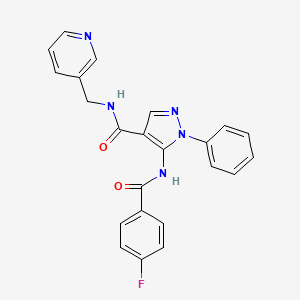 molecular formula C23H18FN5O2 B4015618 5-[(4-fluorobenzoyl)amino]-1-phenyl-N-(3-pyridinylmethyl)-1H-pyrazole-4-carboxamide 