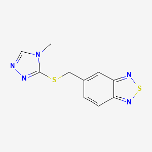 molecular formula C10H9N5S2 B4015635 5-{[(4-methyl-4H-1,2,4-triazol-3-yl)thio]methyl}-2,1,3-benzothiadiazole 