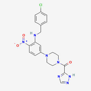 molecular formula C20H20ClN7O3 B4015642 (4-chlorobenzyl){2-nitro-5-[4-(1H-1,2,4-triazol-3-ylcarbonyl)-1-piperazinyl]phenyl}amine 