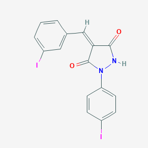 molecular formula C16H10I2N2O2 B401565 4-(3-Iodobenzylidene)-1-(4-iodophenyl)-3,5-pyrazolidinedione 
