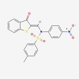 molecular formula C22H16N2O5S2 B4015662 4-methyl-N-(4-nitrophenyl)-N-[(3-oxo-1-benzothien-2(3H)-ylidene)methyl]benzenesulfonamide 