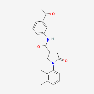 molecular formula C21H22N2O3 B4015675 N-(3-acetylphenyl)-1-(2,3-dimethylphenyl)-5-oxo-3-pyrrolidinecarboxamide 