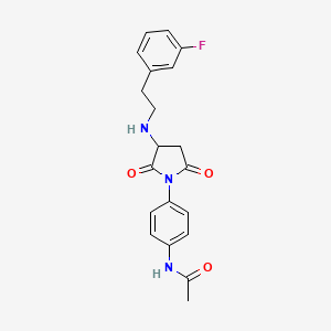molecular formula C20H20FN3O3 B4015678 N-[4-(3-{[2-(3-fluorophenyl)ethyl]amino}-2,5-dioxo-1-pyrrolidinyl)phenyl]acetamide 