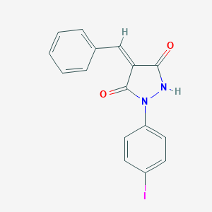 molecular formula C16H11IN2O2 B401568 4-Benzylidene-1-(4-iodophenyl)-3,5-pyrazolidinedione 