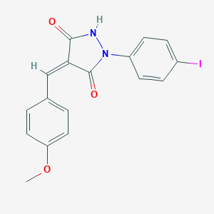 molecular formula C17H13IN2O3 B401569 (4Z)-1-(4-iodophenyl)-4-[(4-methoxyphenyl)methylidene]pyrazolidine-3,5-dione 