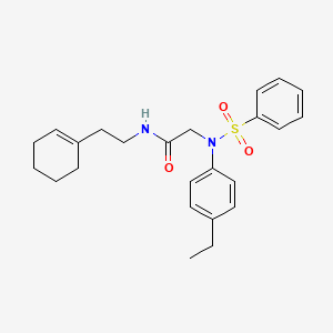molecular formula C24H30N2O3S B4015690 N~1~-[2-(1-cyclohexen-1-yl)ethyl]-N~2~-(4-ethylphenyl)-N~2~-(phenylsulfonyl)glycinamide 