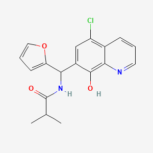 molecular formula C18H17ClN2O3 B4015697 N-[(5-chloro-8-hydroxy-7-quinolinyl)(2-furyl)methyl]-2-methylpropanamide 