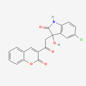 5-chloro-3-hydroxy-3-[2-oxo-2-(2-oxo-2H-chromen-3-yl)ethyl]-1,3-dihydro-2H-indol-2-one