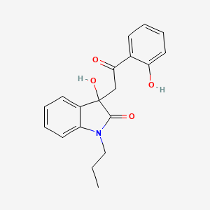molecular formula C19H19NO4 B4015741 3-hydroxy-3-[2-(2-hydroxyphenyl)-2-oxoethyl]-1-propyl-1,3-dihydro-2H-indol-2-one 
